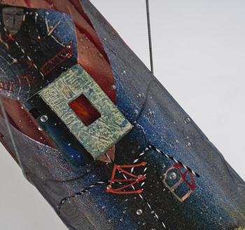 Bertil Vallien, a monumental sand cast glass sculpture of a boat, Kosta Boda, Sweden, 21st century.