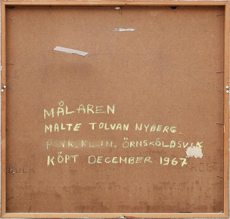 MALTE NYBERG TOLF, olja på pannå. Signerad XII.