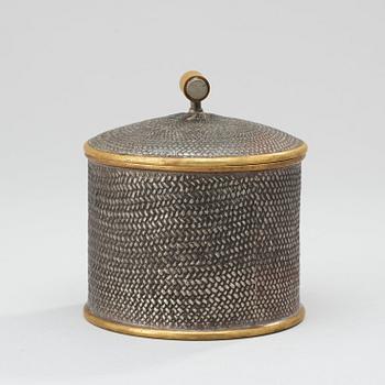 An Estrid Ericson pewter box with cover, Svenskt Tenn, Stockholm 1960.