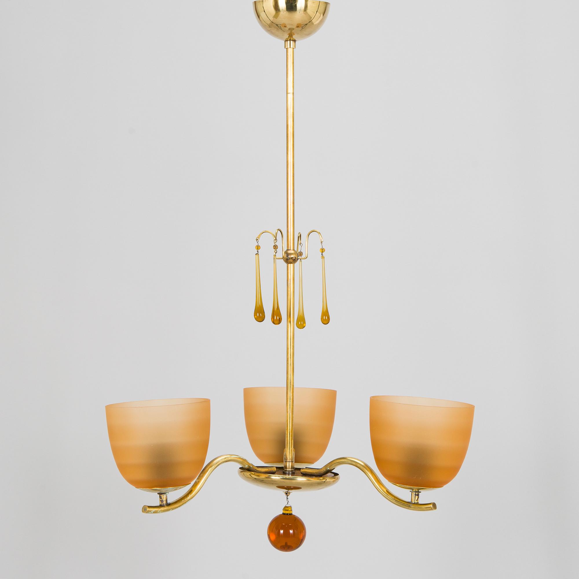 Paavo Tynell, taklampa modell 1461/3, Taito, 1930-tal.