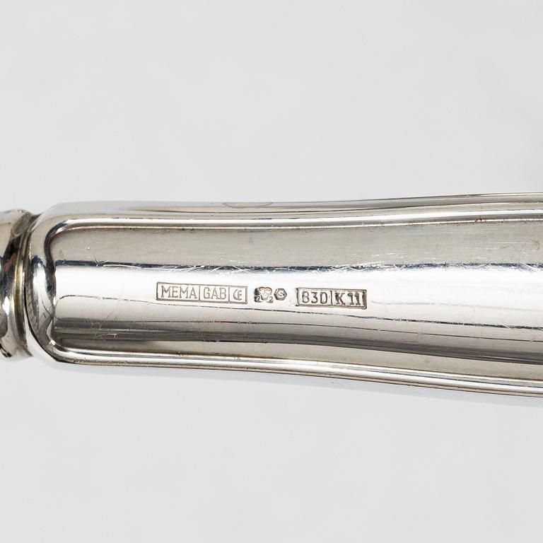 A Swedish silver cutlery set, 'Chippendale' pattern, Mema, GAB, some with year mark Eskilstuna 2010 ( 72 pieces).
