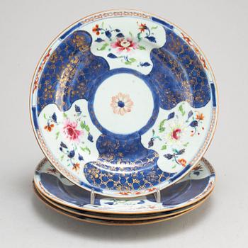 A set of four famille rose dishes, Qing dynasty, Qianlong (1736-95).