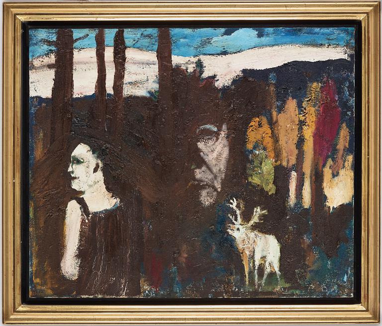 Hans Wigert, oil on canvas, signed and dated Grundsunda 1988 verso.