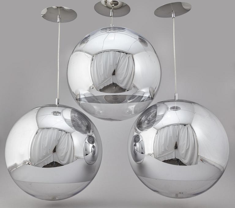 TOM DIXON, three 'Mirror Ball Chrome' pendant lights from Tom Dixon.