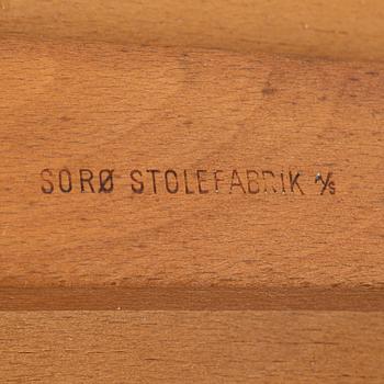 Stolar, 4 st, Sorø Stolefabrik, Danmark, 1900-talets andra hälft.