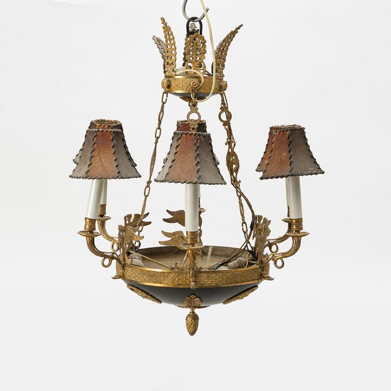 Hanging lamp, Empire style, circa 1900.
