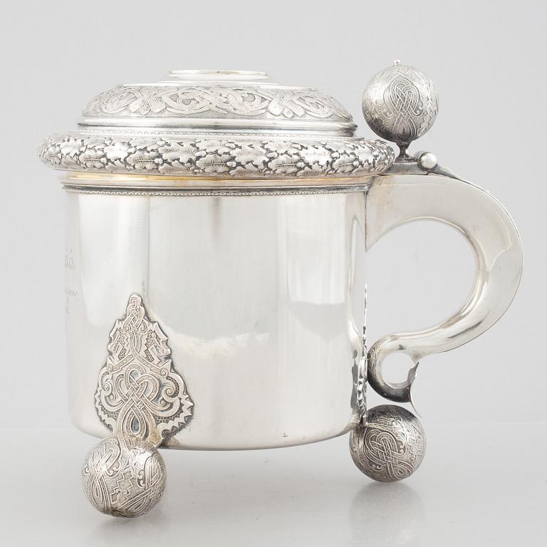 A Swedish 20th century silver tankard, mark of Gustaf Möllenborg - Carl Teodor Féron, Stockholm 1905.