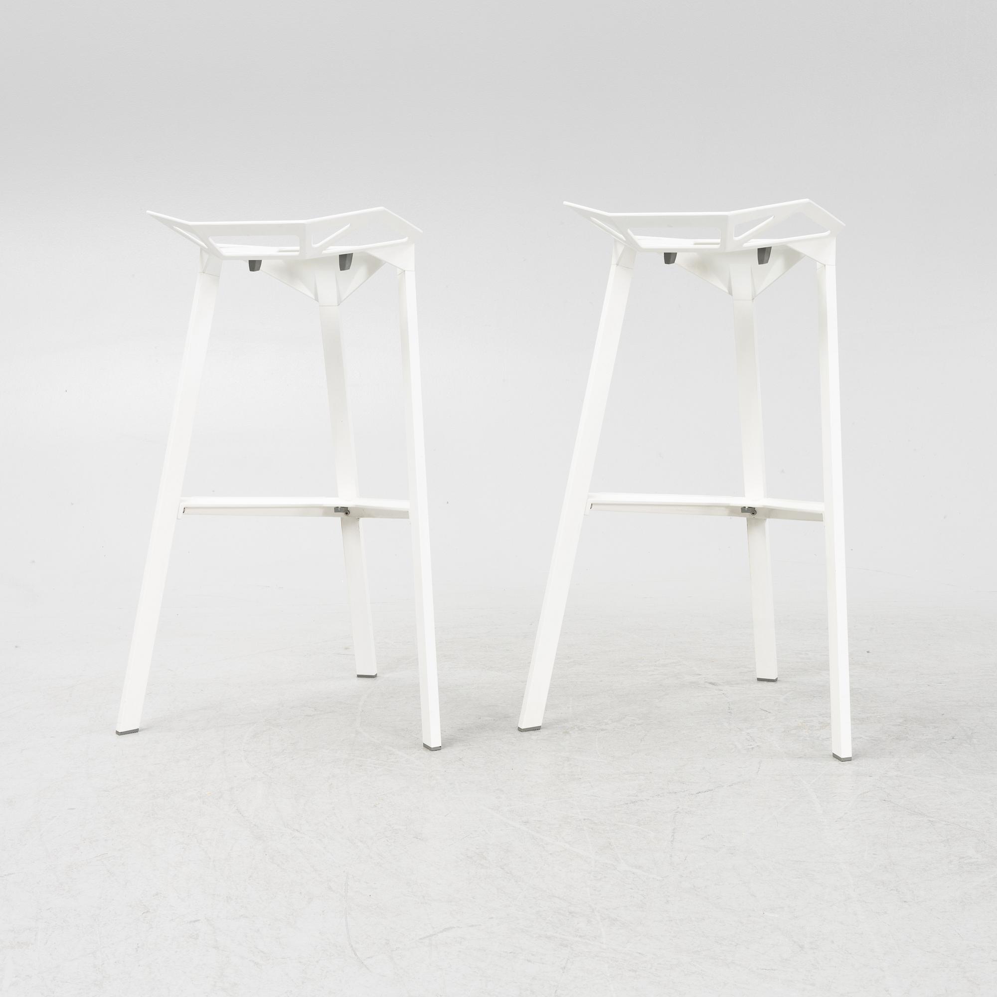 Konstantin Grcic, a pair of 'Stool one' bar stools, Magis, Italy.