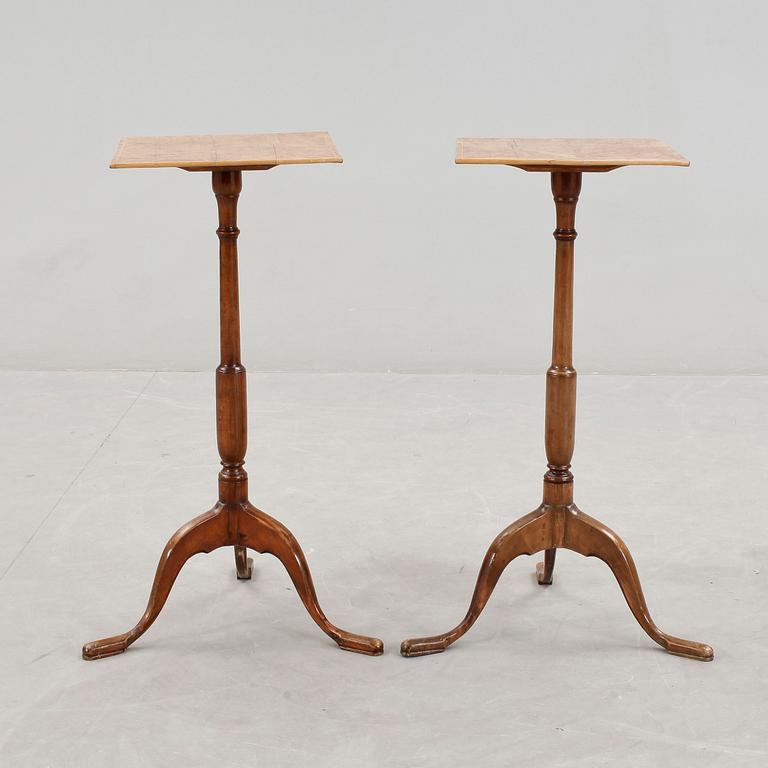 A pair of Swedish circa 1800 alder root tables.