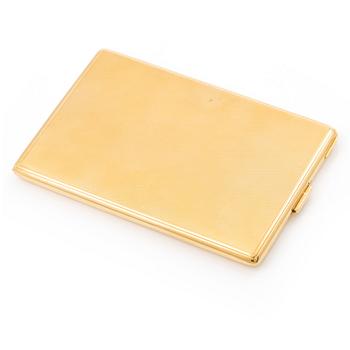 Cigarette case, 18K gold, 1940s.