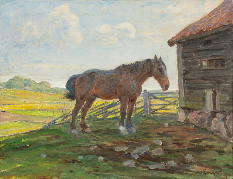 Alexander Langlet, Horse by the Mountain Pasture.
