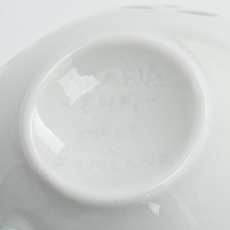 Friedl Holzer-Kjellberg, a mid 20th century 24  piece porcelain moccha coffee set for Arabia, Finland.