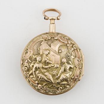 HERRFICKUR, förgyllt silver resp tvåfärgat guld, rokoko, Gabriel, London 1700-talets andra hälft. Tot ca 83 gram.