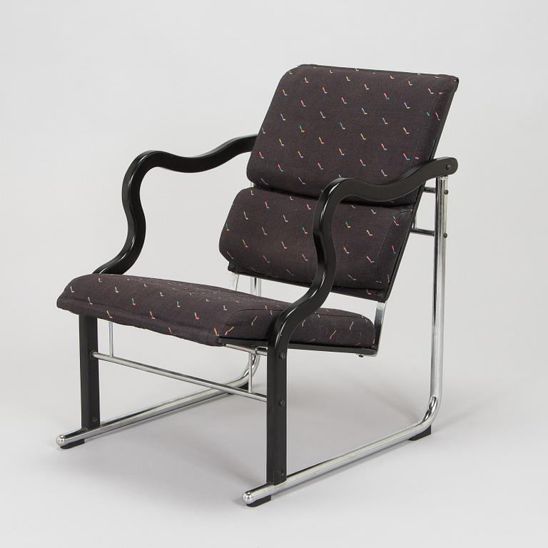 Yrjö Kukkapuro, A 1980s 'Experiment' open armchair for Avarte, Finland.