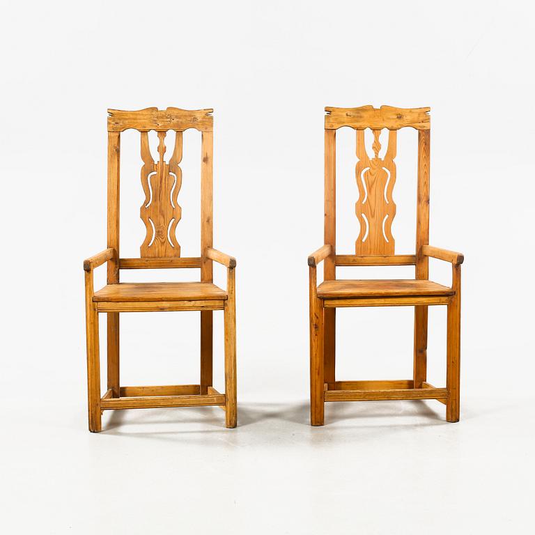 A pair of 19th century armchairs.