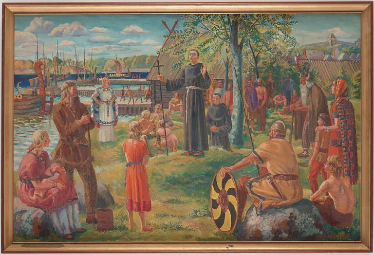 Ansgar predikar i Birka.
