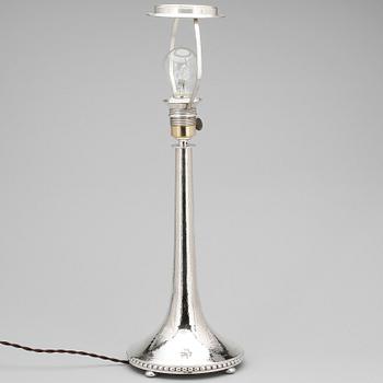 BORDSLAMPA, silver, CG HALLBERG, Stockholm 1927.