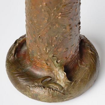 Hugo Elmqvist, an Art Nouveau patinated bronze vase, Stockholm, early 1900's.