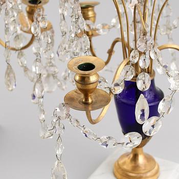 BORDSLYSTRAR, 1 par, gustaviansk stil, 1900-talets första hälft.