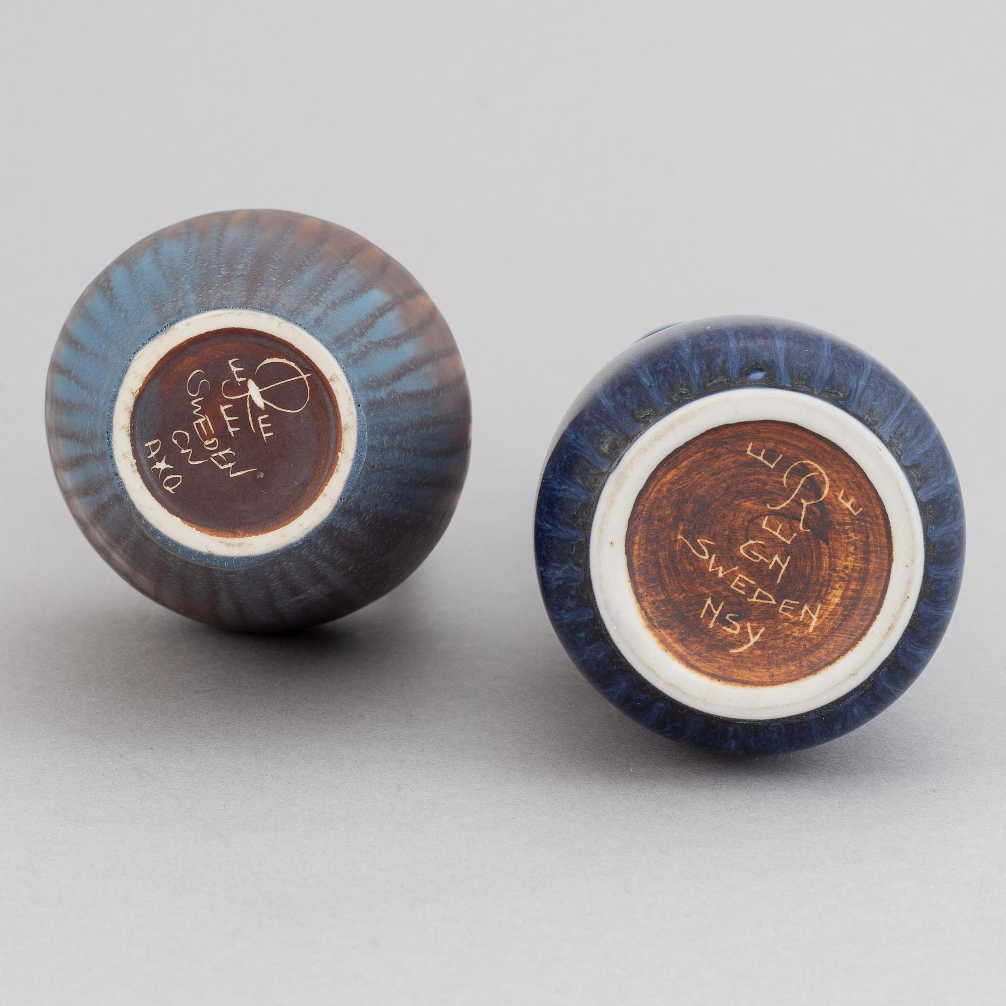 Gunnar Nylund, hänkelvaser, 5 st, Rörstrand.