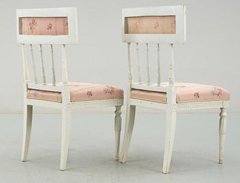 Stolar, 2 st, sengustavianska, 1800-talets mitt.