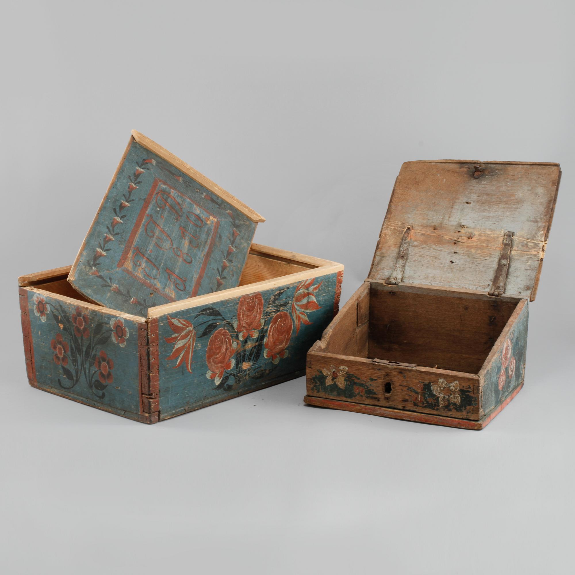 SKRIN, 2 st, allmoge, 1700/1800-tal.