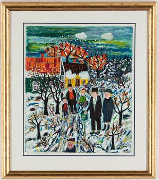 Sven Lidberg, coloured lithograph, signed PT.