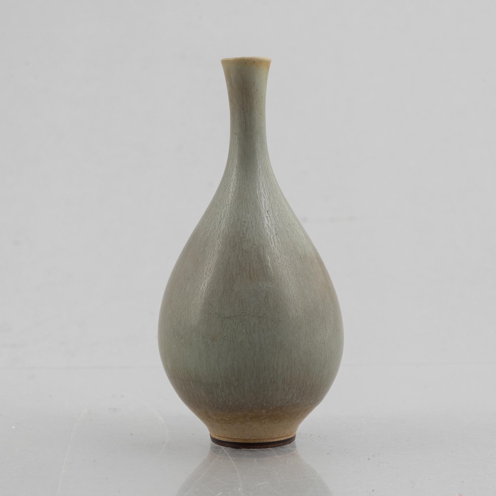 Berndt Friberg, a stoneware vase, Gustavsbergs Studio, and Carl-Harry Stålhane, a stoneware bowl, Rörstrand, Sweden.