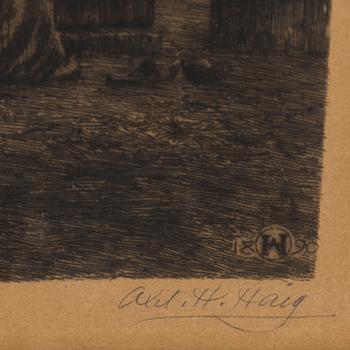 AXEL HERMAN HÄGG, Etching, 1890, signed.