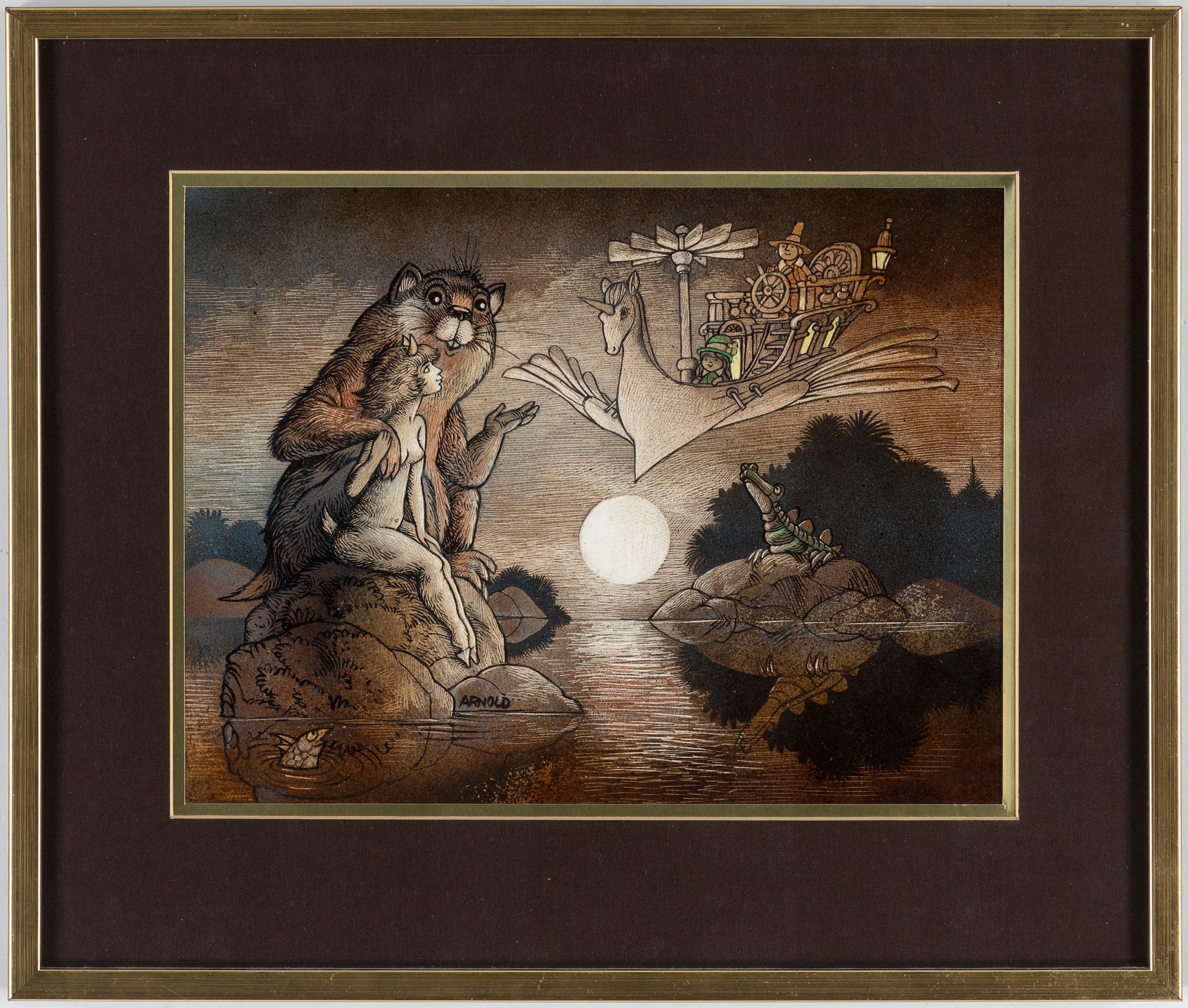 HANS ARNOLD, Acrylic/ink, signed.