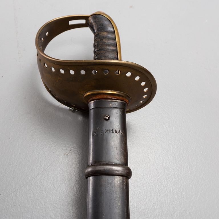 A Swedish cavalry sword 1893 pattern with scabbard.