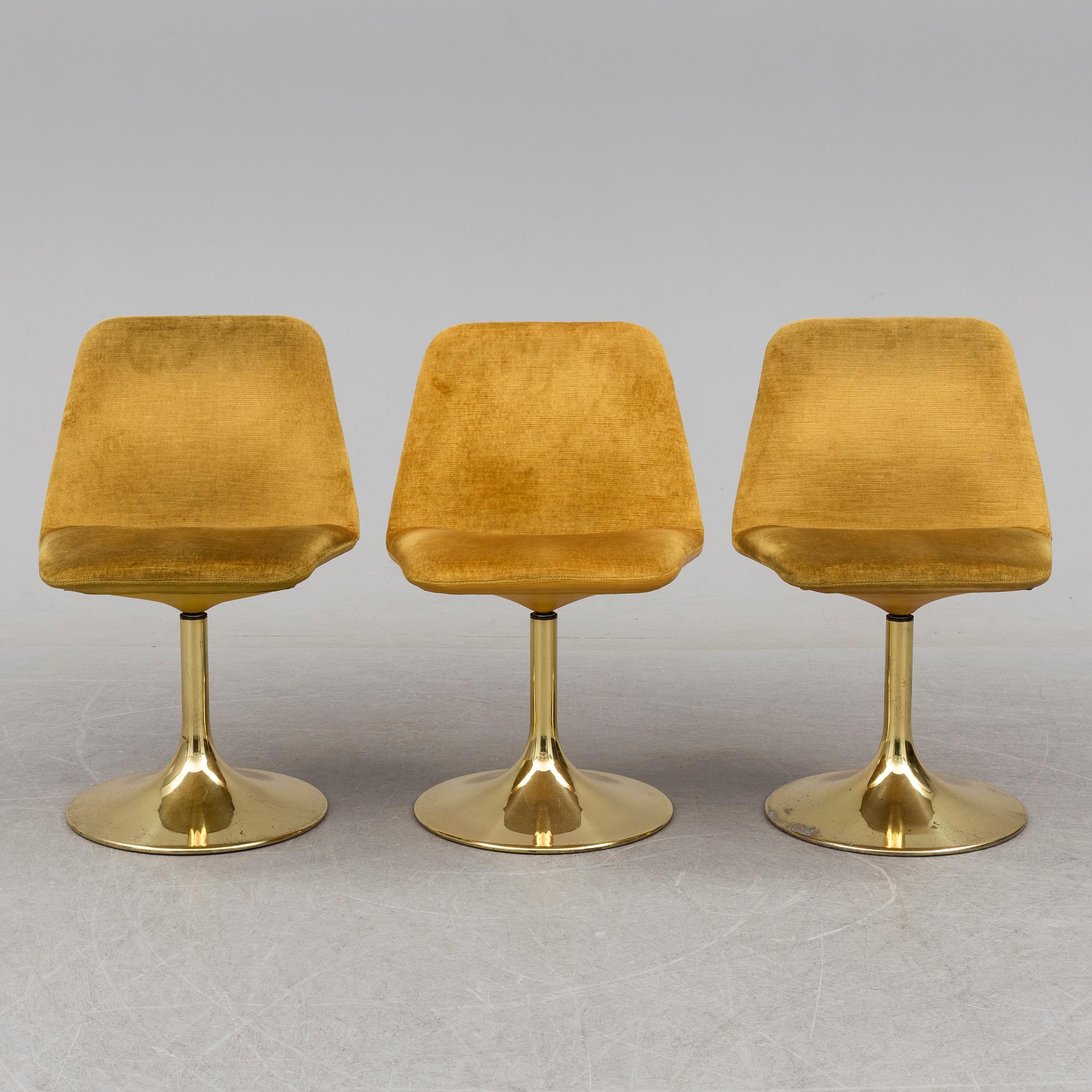 BÖRJE JOHANSSON för JOHANSSON DESIGN, stolar 3 st, "Vinga", 1970-tal.