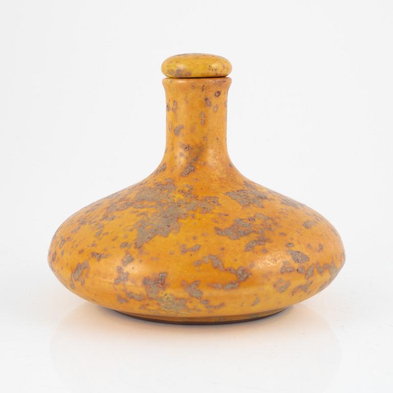 Hans Hedberg, flaska med propp, starkeldsfajans, Biot, Frankrike.