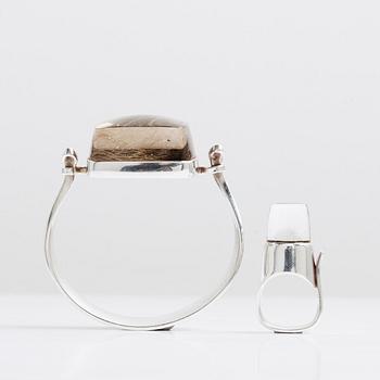 VIVANNA TORUN BÜLOW HÜBE, armring och ring, Firma Georg Jensen, Köpenhamn efter 1945, sterling.