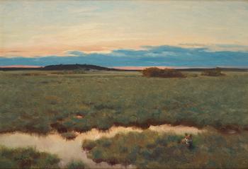 Bruno Liljefors, "Sommarnatt med räf" (Summer night landscape with fox).