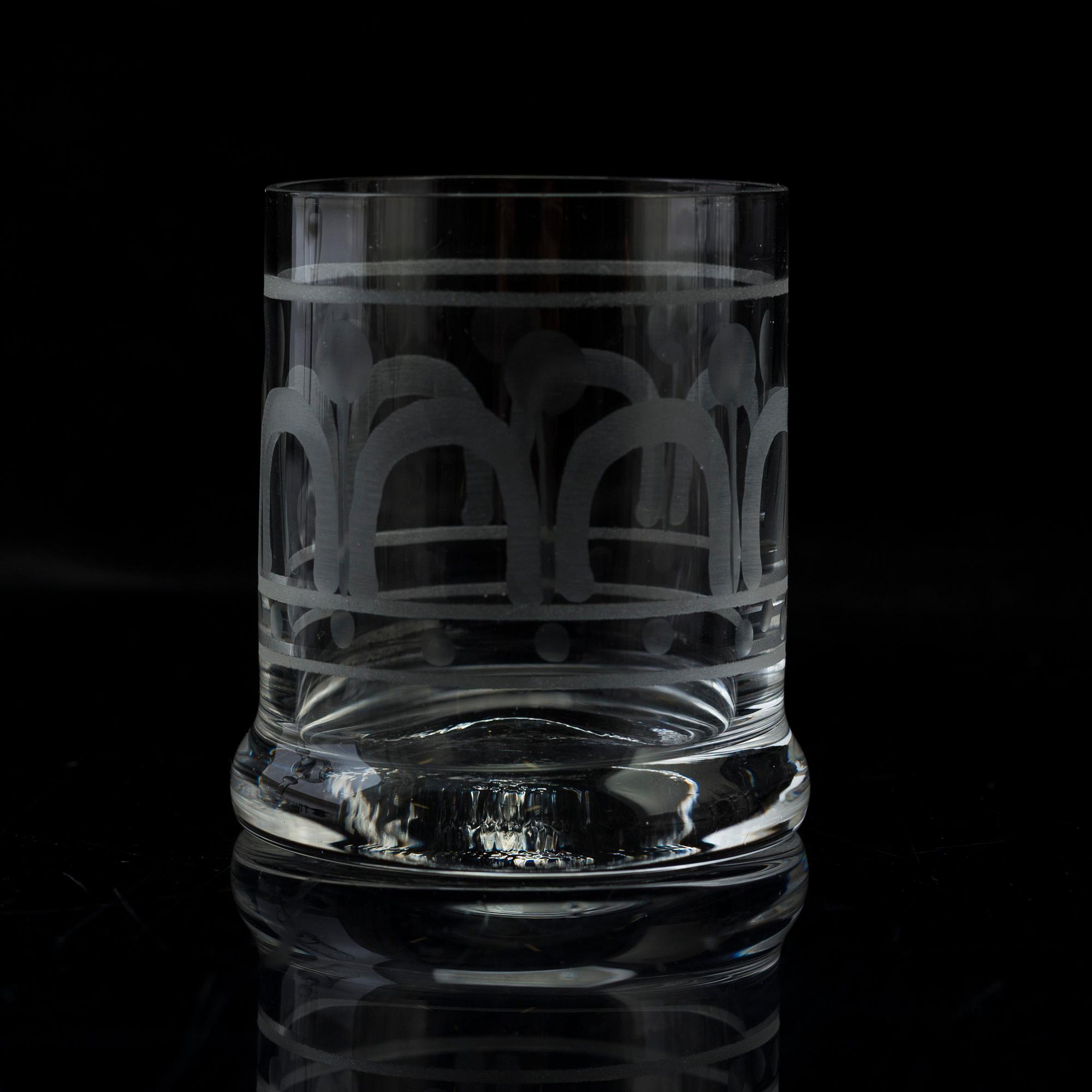 BERTIL VALLIEN, servis, 82 delar, glas, "Husar", Boda, 1970-tal.