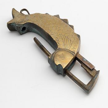 A Korean 'fish' lock (Ja Mool Tong), circa 1920.