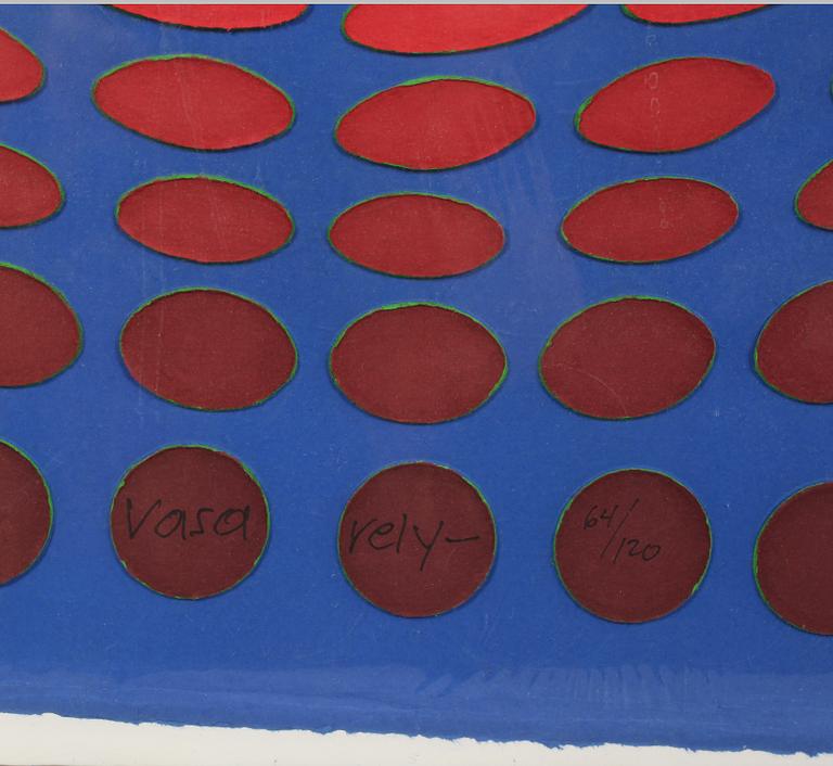 VICTOR VASARELY, färgserigrafi/blandteknik, signerad och numrerad 64/120.