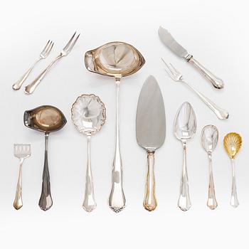 Cutlery, 21 pieces, 'Chippendale', Auran Kultaseppä Turku and Kultakeskus Hämeenlinna 1970s-1980s.