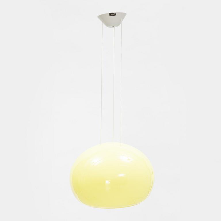 Uno & Östen Kristiansson, a yellow glass ceiling light, Luxus, Vittsjö.