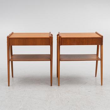 Bedside tables, a pair, Carlström & Co. Möbelfabrik, 20th century.