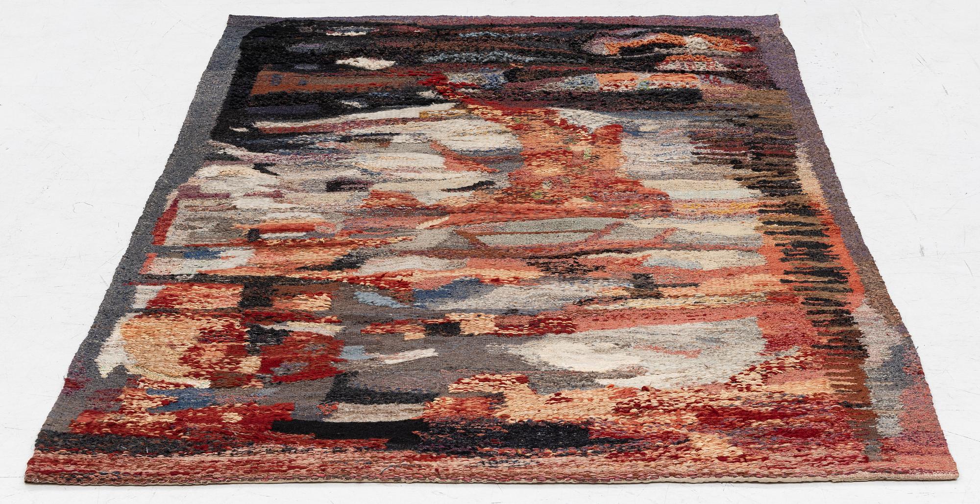 A Polish tapestry, c. 225 x 145 cm signed Janina Trawinska.