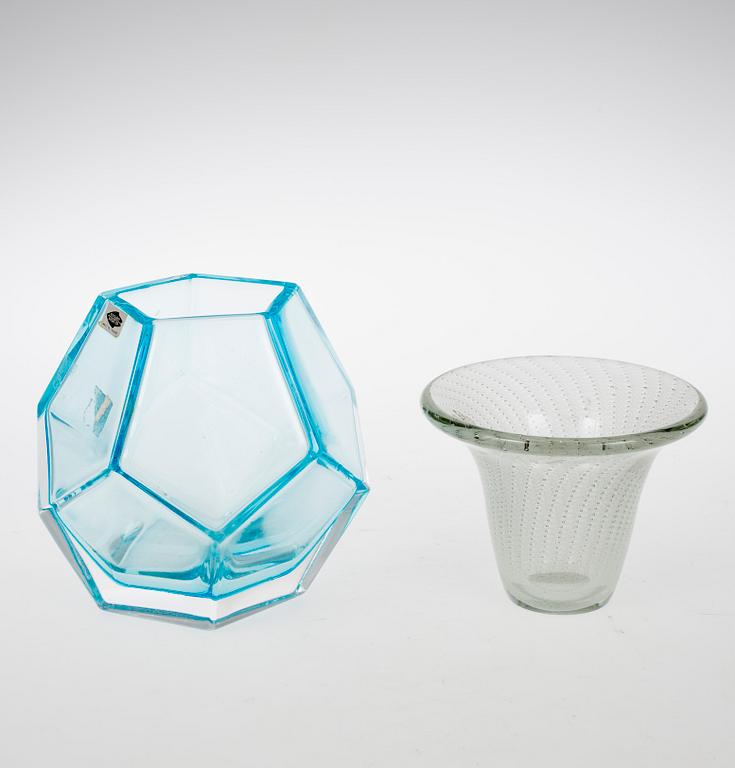 VASER, 2 st, glas, Bla Kaj Franck, Notsjöö, Finland.