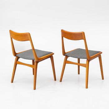 Niels Otto Møller, Alfred Christensen, six "Boomerang/370" chairs, Slagelse, Denmark, 1960s.
