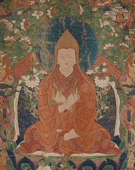 A fine thangka portraying Tsong Khapa, Tibet, 18th/early 19th century.