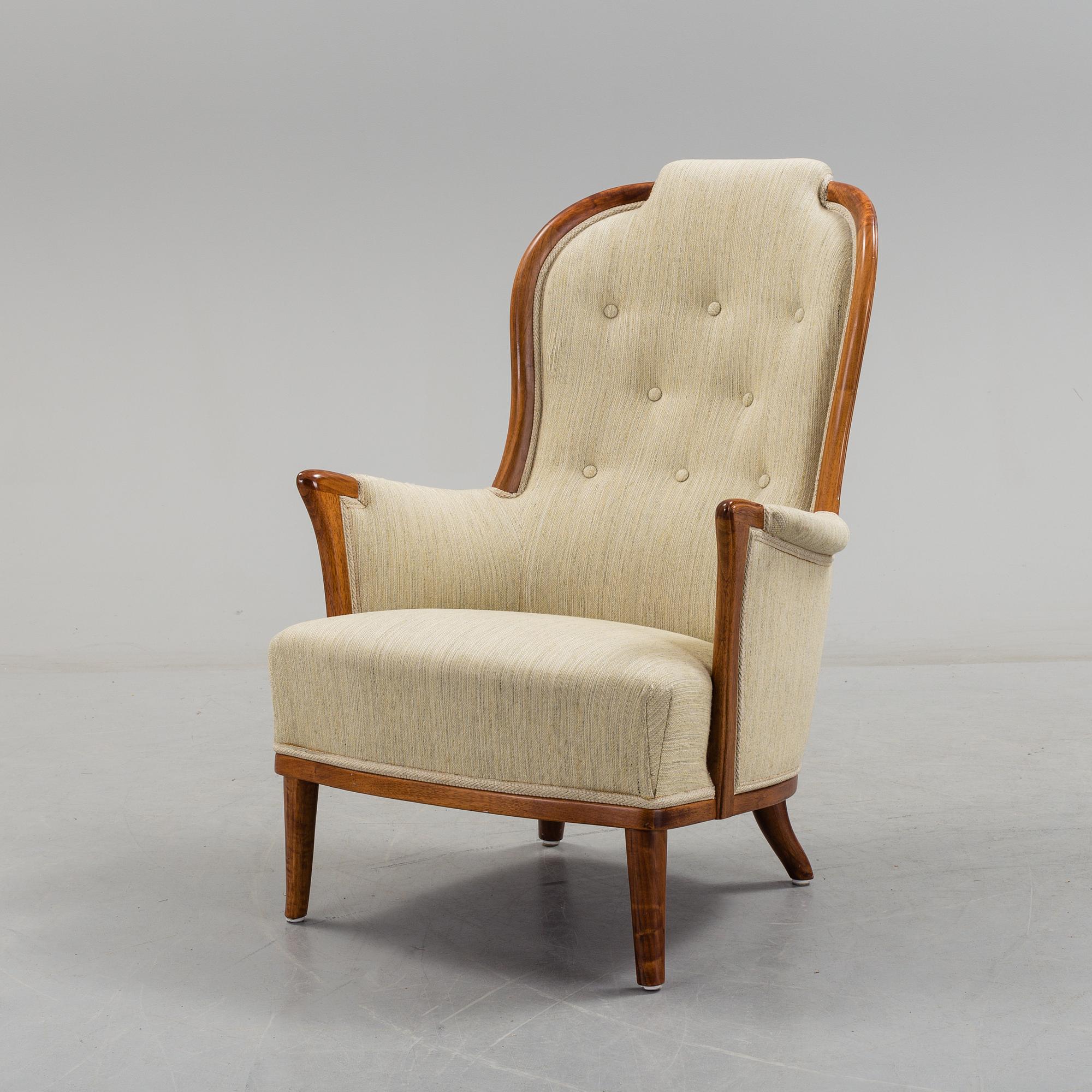 CARL MALMSTEN, a 'Vår fru' mahgonay easy chair from O.H. Sjögren, Tranås.