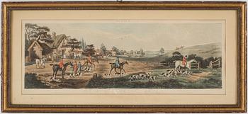 GRAVYRER, 4 st, handkolorerade, England, 1800-talets första hälft.
