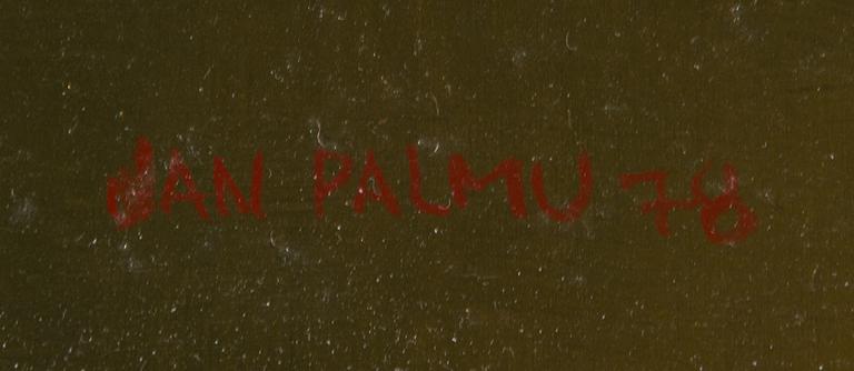 Jan Palmu, olja på pannå, signerad och daterad -78.
