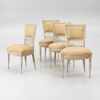 A set of four late Gustavian chairs by J. E. Höglander (master in Stockholm 1777-1813).