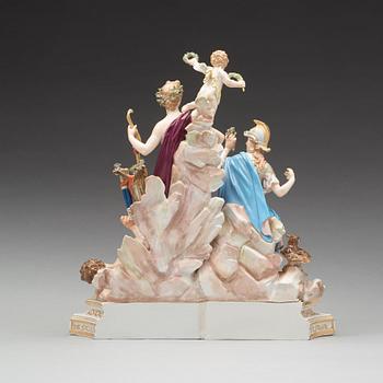 A Meissen Allegorical figure group, ca 1900.